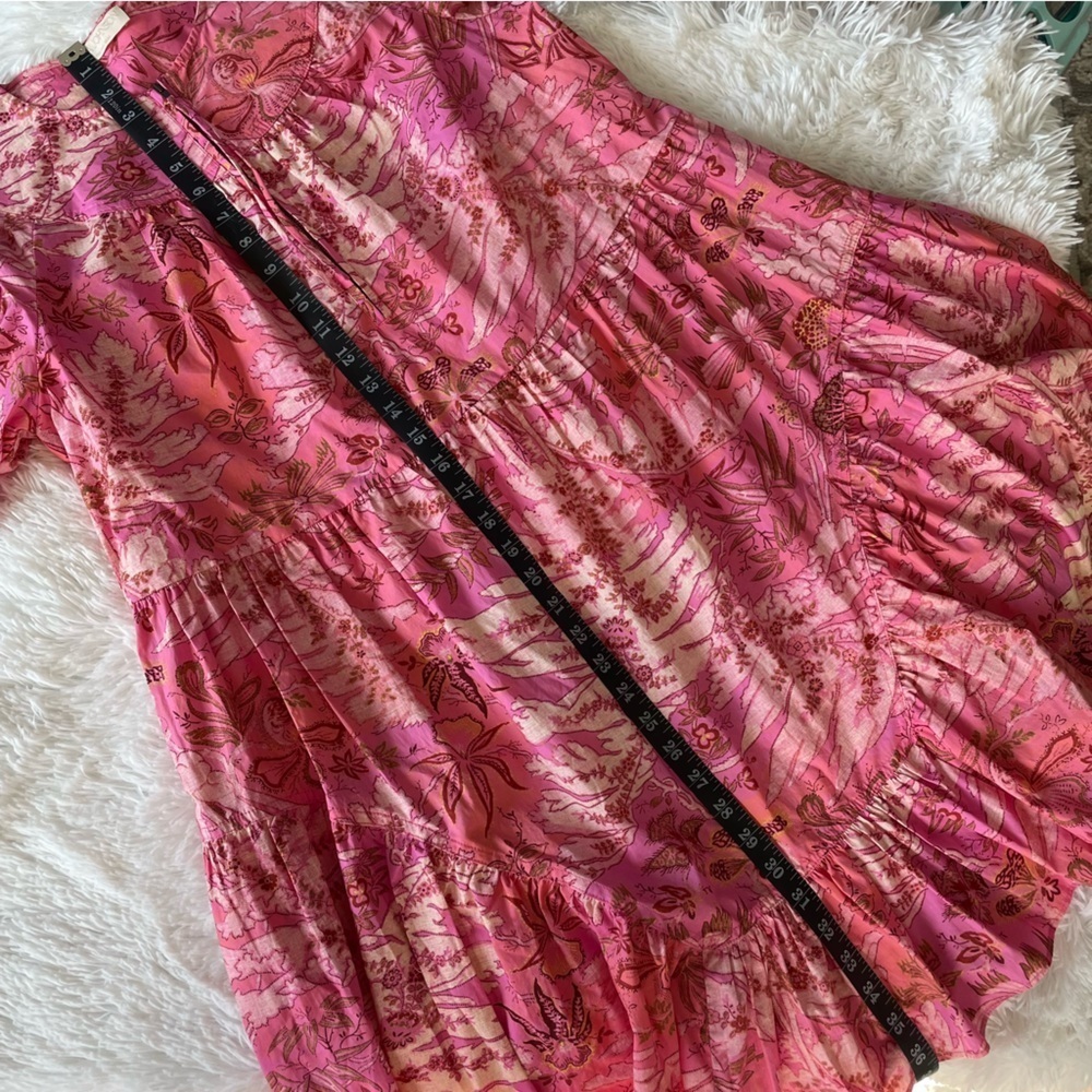Ulla Johnson | Leiko Floral Print Tropical Pink Dress, Vacation, 8 - Picture 16 of 16
